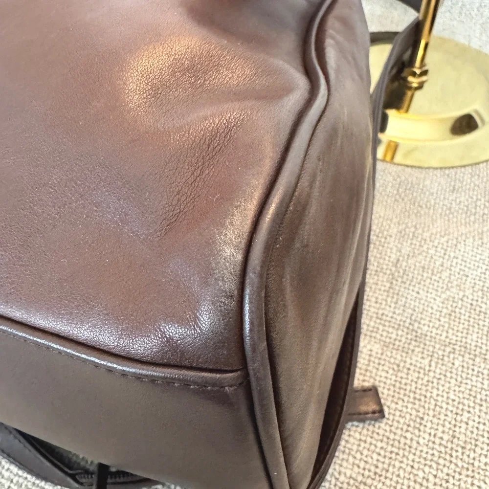 Vintage Charter Club Brown Sling Backpack Purse Turn Lock Y2K
